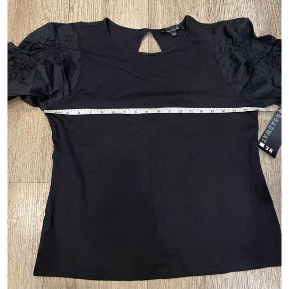 Broadway Short Sleeve Top Black Large New - Picture 5 of 9